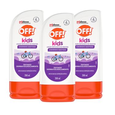 Imagem de Repelente Off Kids Loção 200ml - Kit c/ 3 unidades