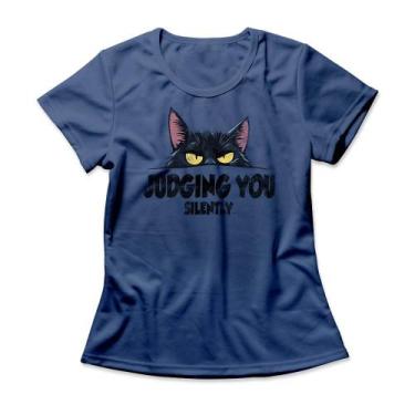 Imagem de Camiseta Feminina Judging You Silently - Studio Geek, G, Azul genuíno