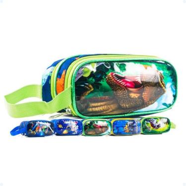 Imagem de Estojo Escolar Organizador Box Jumbo Duplo Com 2 Divisórias - Hxt, Din