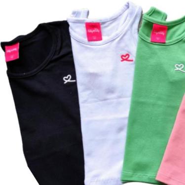 Imagem de Blusa Básica Infantil Menina Regata Multicolor Kely Kety, Branco, 03