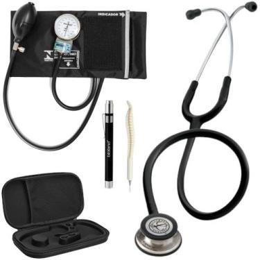 Imagem de Kit Estetoscópio Littmann Classic III + Esfigmomanômetro + Case + Lant