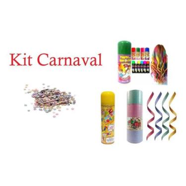 Imagem de Kit Carnaval 2un Confete +serpentina +tinta Cabelo +espuma