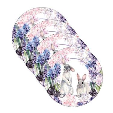 Imagem de Kit Sousplat Páscoa Irmãos Coelho - NSW, 4 Peças, Sem base