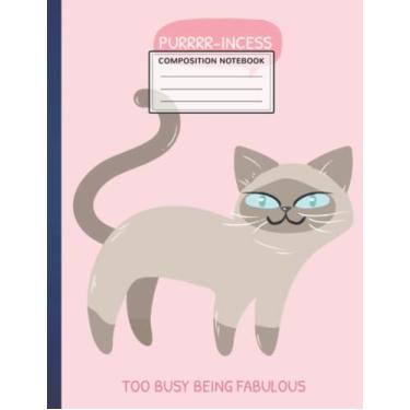 Imagem de Composition Notebook: Funny siamese cat 8.5 x 11 Inches, 110 Pages Notebook, Lined Paper, Lined Journal, Journals, Notebooks, Sketchbooks, School Supplies