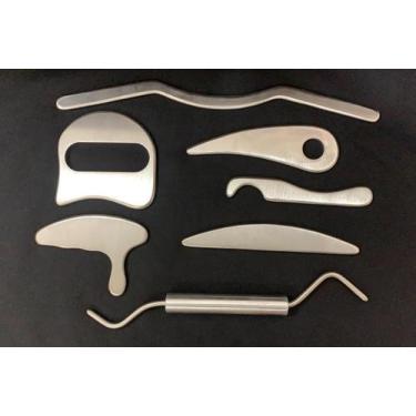 Imagem de Kit com 7 Instrumentos de Liberação Miofascial Iastm Tudo Inox Mais Ca
