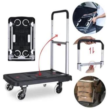 Imagem de Carrinho De Carga Plataforma Dobrável Roda De Silicone 150kg - Glam We