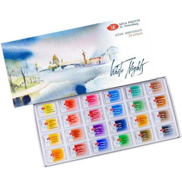 Imagem de Kit Aquarela Nevskaya White Nights Pastilhas C/ 24 Cores - NEVSKAYA PA