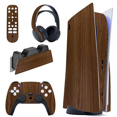 Imagem de PlayVital Decalque Skin para PS5 Console Disc Edition, conjunto completo de adesivos, capa de decalque de vinil para controle ps5, estação de carregamento, fone de ouvido e controle remoto de mídia -