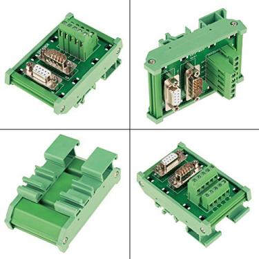 Imagem de DB9-MG6 DIN Rail Mount Masculino Feminino Conector Breakout Terminal Blocks Módulo PCB Carrier 35mm C45 Rails