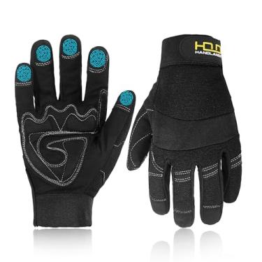 Imagem de HLDD HANDLANDY Luvas De Trabalho Para Homens, Luvas De Trabalho Flexíveis Para Mecânicos Com Tela Sensível Ao Toque, Luvas De Trabalho Utilitárias Para Trabalho Em Quintal, Direção, Depósito, Construç