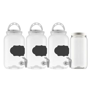 Imagem de Kit Lavanderia 3 Dispenser 3,6l Amaciante E Produto de Limpeza + Pote Porta Sabão 2,7l (Branco)