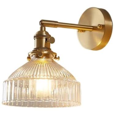 Imagem de Luminárias de parede japonesas estilo Wabi-Sabi, luminárias de parede vintage de cobre com alta transmissão de luz, arandelas de parede para quarto, luminárias de parede de base E26/E27 para