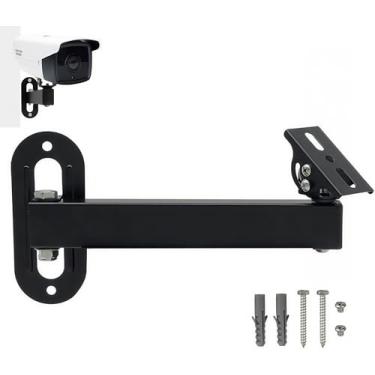 Imagem de V-Fiabilidad Suporte de braço longo de 20 cm com rotação de 180 graus, suporte de parede para câmera CCTV de segurança, suporte de metal para projetor de canto de parede