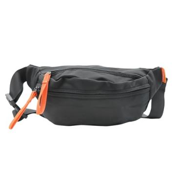 Imagem de Pochete transversal para mulheres e homens, bolsa de cintura grande de nylon sólido com alça ajustável para atividades ao ar livre, treino, viagem, casual, corrida, caminhada, ciclismo, Preto, One