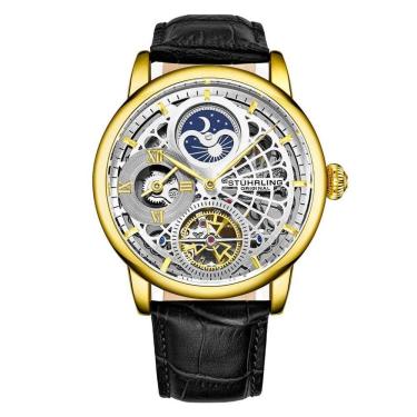 Imagem de Relógio Masculino Stuhrling Esqueleto 3926 Automático 43mm, Dourado