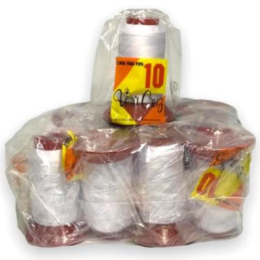 Imagem de Linha Vera Cruz Fio 10 de 500 Jardas 12 unidades Cor Branca 100% Algodão Tex 85 Para Pipas