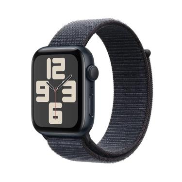 Imagem de Apple Watch SE GPS • Caixa meia-noite de alumínio – 44 mm • Pulseira loop esportiva tinto