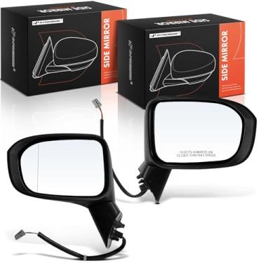 Imagem de A-Premium Par (2) espelhos retrovisores elétricos do lado do motorista e do passageiro - compatível com Honda Civic 2014 2015 - Espelho retrovisor externo preto dobrável manual não aquecido