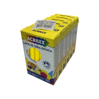 Imagem de 6 Cxs Lápis De Cera Estaca Amarelo - Acrilex