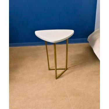 Imagem de Mesa De Canto Centro Sala Apoio Livros Bandeja Tampo MDF - Casa Roma, 