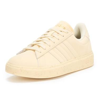 Imagem de adidas Tênis feminino Grand Court 2.0, Baunilha quente/baunilha quente/dourado metálico, 33