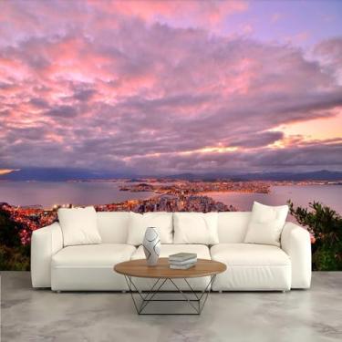 Imagem de Lcythiazole Papel de parede personalizável de murais de cidade, murais de pôr do sol, papel de parede de arranha-céus de paisagem urbana, papel de parede mural de edifício grande, para sala de estar e