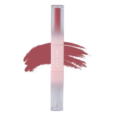 Imagem de Batom Líquido Ruby Rose Duo Kiss Matte 2 em 1 Alta Cobertura Com Gloss