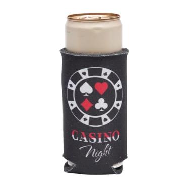 Imagem de Fun Expess 8 cm x 14 cm Casino Night Poker Chip Foam Slim Can Sleeves - 12 peças