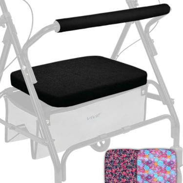 Imagem de Vive Capas de assento e encosto para andador Rollator - Acessórios removíveis e laváveis para idosos - Conjunto de capa universal, fácil de instalar - Design especial, ótimo presente para idosos