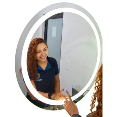 Imagem de Espelho Banheiro Led 3 cores tonalidades Redondo  80 Cm Pared