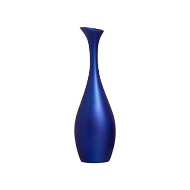 Imagem de Vaso Decorativo de Mesa de Cerâmica Azul Royal Vanguard Grande 40,5x12x7 cm