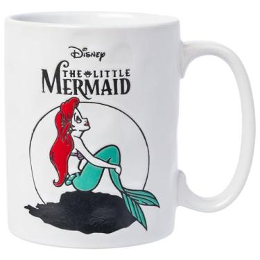 Imagem de Silver Buffalo Disney Princesa A Pequena Sereia Ariel Gravado Cera Resistente Cerâmica Caneca, 500 ml