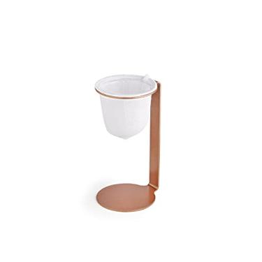 Imagem de PRESSCA Mini Coador de cafe individual bronze. Refil de algodão, suporte de aço resistente. 15 cm de altura