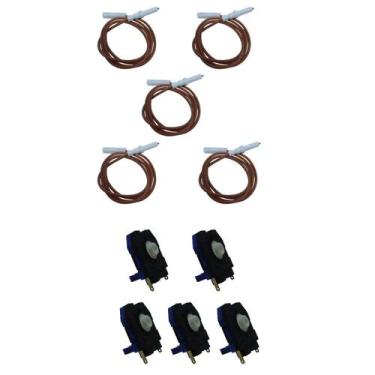 Imagem de Kit 5 Velas Eletrodo + Interruptores Rotativo Acendimento Automático F