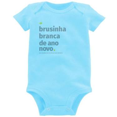 Imagem de Body Bebê Brusinha branca de ano novo - Foca na Moda, Azul bebê, M
