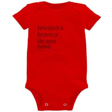 Imagem de Body Bebê Brusinha branca de ano novo - Foca na Moda, Vermelho, GG