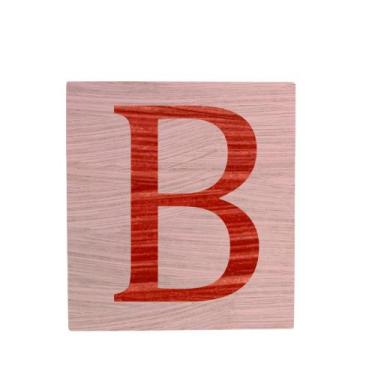 Imagem de Cubo Rosa Bebê Letra Vermelho Festa Chá de Bebê Decoração 8x8x8 Cm Mdf
