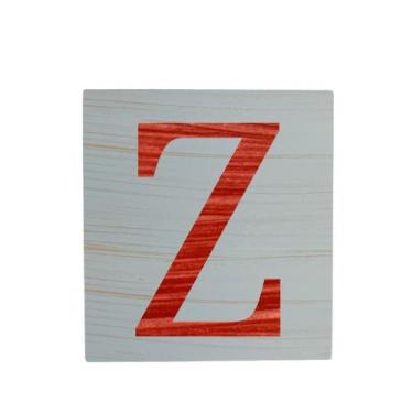 Imagem de Cubo Azul Bebê Letra Vermelho Festa Chá de Bebê Decoração 8x8x8 Cm Mdf