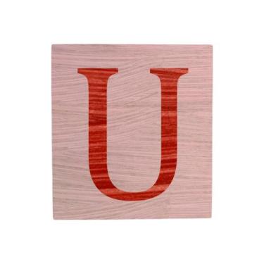 Imagem de Cubo Rosa Bebê Letra Vermelho Festa Chá de Bebê Decoração 8x8x8 Cm Mdf