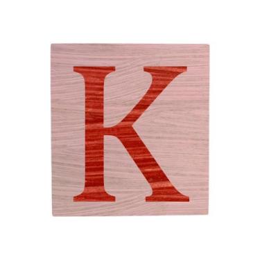 Imagem de Cubo Rosa Bebê Letra Vermelho Festa Chá de Bebê Decoração 8x8x8 Cm Mdf