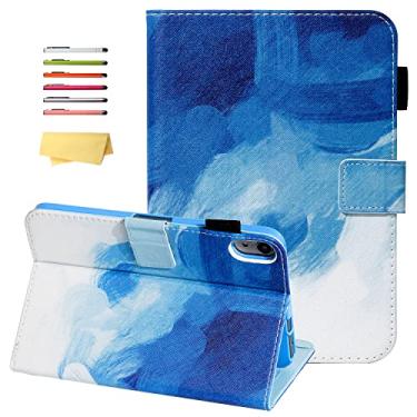 Imagem de UUcovers Capa com suporte para iPad Mini 6 2021 (8,3 polegadas) com porta-lápis/bolsos [despertar/hibernar automaticamente] Capa magnética inteligente de couro poliuretano/TPU macio à prova de choque