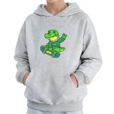Imagem de Moletom Infantil Canguru Menino Estampa Jacaré Skate-Masculino