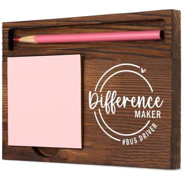 Imagem de Criador de diferenças de motorista de ônibus, presente atencioso para funcionários de transporte escolar e trabalhadores de trânsito, organizador de mesa funcional e elegante, suporte de bloco de