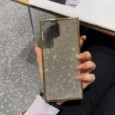 Imagem de HPQWN Para S24 Plus TPU Phone Case Luxo Glitter Soft Protection Cover Acessórios (Para S24 Plus/Ouro)