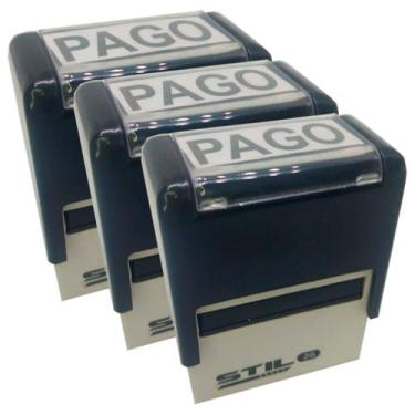 Imagem de Kit 03 carimbos pago - automáticos stilo 20