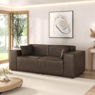 Imagem de Sofá 2 Lugares 220cm Baobá Cabecasa Madeiramadeira Castanho