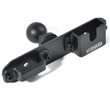 Imagem de HYSHIKRA Suporte universal de rádio, suporte de clipe traseiro Walkie-talkies, suporte de microfone de rádio com adaptador de esfera de 25 mm de 2,5 cm compatível com suportes RAM tamanho B braço de