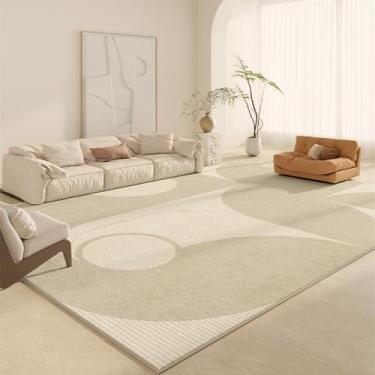 Imagem de Tapete listrado geométrico bege minimalista estilo creme decoração sala de estar tapetes confortável macio quarto jogo tapete, AX026,3,C,300x400CM