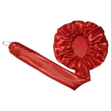 Imagem de Kit 2 Touca Difusora Secadora Cetim Seda Anti Frizz Vermelha