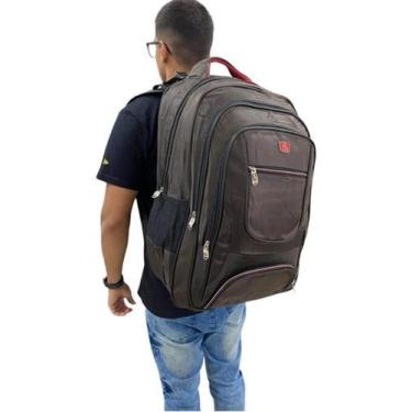 Imagem de Mochila Masculina Motoqueiro Extra Gg Notebook 6082 - Marrom - Hel